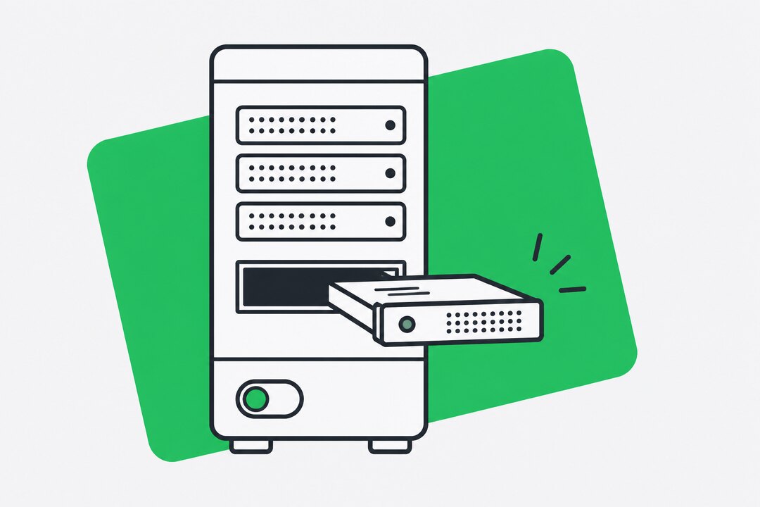 Disk tepsisi çıkarılmış sunucu kasasının 2D çizimi