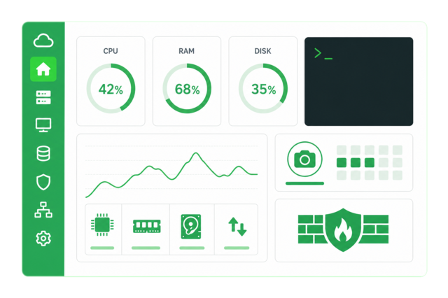 Cloud hosting yönetim paneli