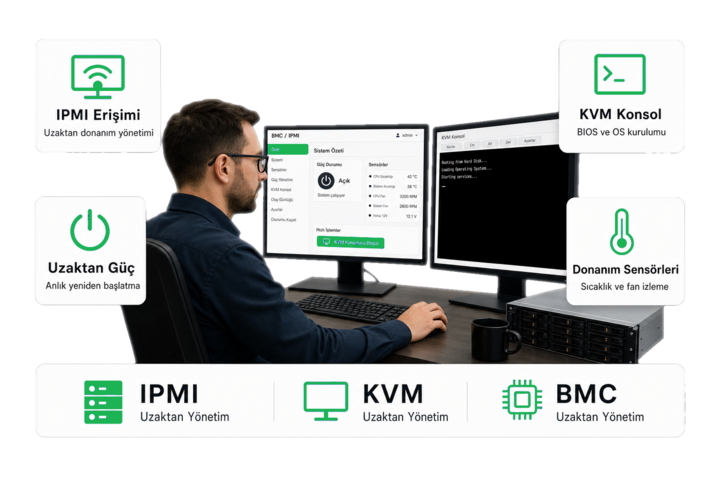 Dedicated sunucu IPMI, KVM konsol ve uzaktan donanım yönetimi