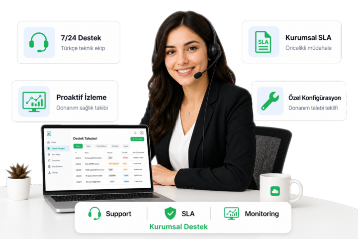 Dedicated sunucu kurumsal SLA, proaktif izleme ve 7/24 teknik destek
