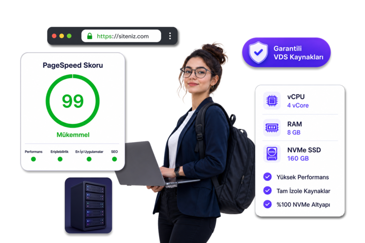 VDS sunucu performansı, PageSpeed skoru ve garantili kaynaklar