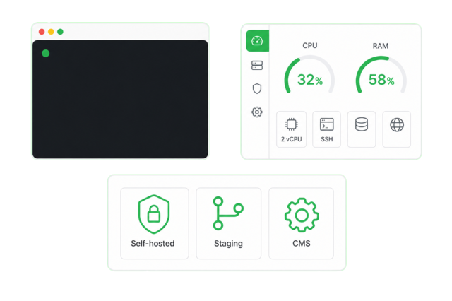 VPS kullanım senaryoları: geliştirme, WordPress ve self-hosted araçlar